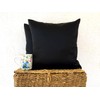 Black - Heavy Satin Throw Pillow Cover - 20 x