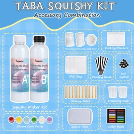 TECMIYO Taba Squishy Making Kit - 18oz 1:1AB Liquid Silicone Set with Paw, Cat and Dog Molds for Handmade Painting - Paint Your Own Squishies