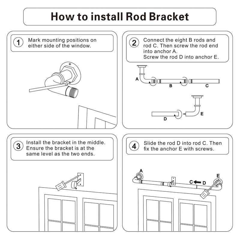 Byondeth Curtain Rods for Windows 16 to 45 Inches Adjustable