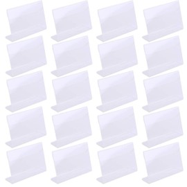 Lubonarie Pop Stand, Set of 20, Card Holder, Acrylic Nameplate, Name Plate, Business Card, Card Stand, Business Card, Poster Stand (Clear, 20 Pieces)