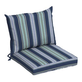 Arden Selections Outdoor Cushion Pillow Back 21 x 21, Sapphire Aurora Blue Stripe