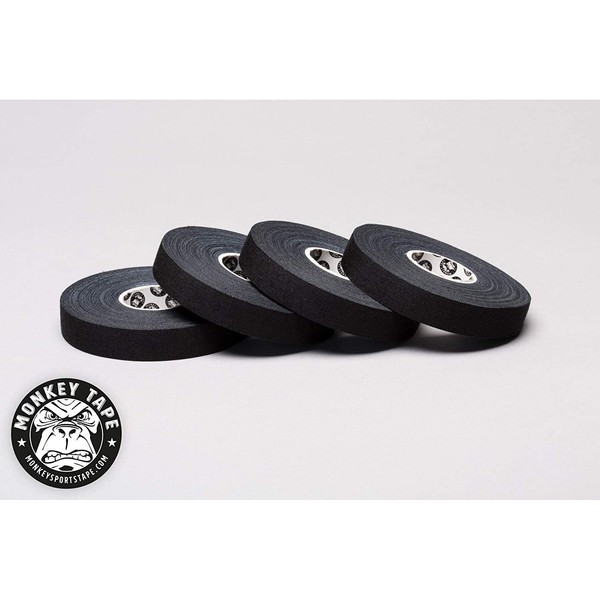 Monkey Tape® - 4 Rolls of 0.5 inch Tape, 15 Yards in Black