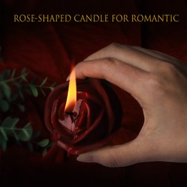 Rose-Shaped Candle for Romantic Settings – Wax Candle for Home Decor, Aromatherapy, and Special Occasions, Low Heat Romantic Wax Play Candles for Lovers Couples Wedding(Red)