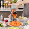 Lacusmare Rotary Cheese Grater with 3 Blades for Slicing, Coarse