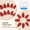 GlamRays Red Press on Nails Valentines False Nails Solid Red