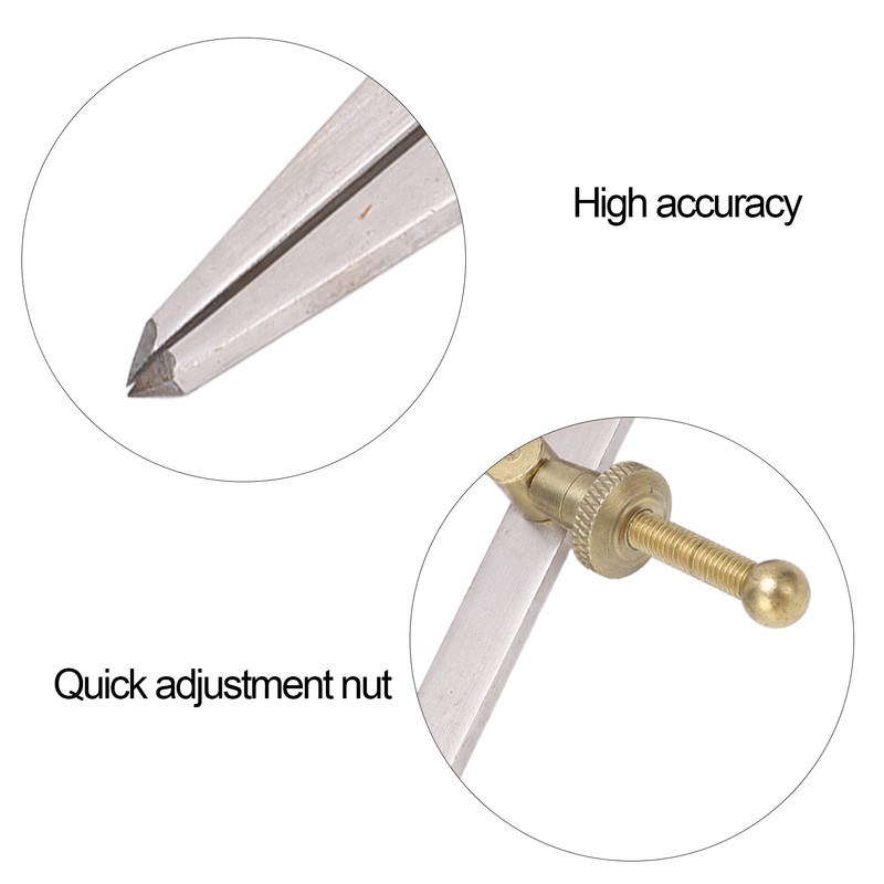 Wing Divider High Accuracy Rust Resistant Gold Adjustable Lockable Leather