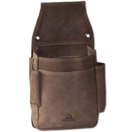Woodland robust professional waiter's holster made from soft, natural buffalo leather in dark brown/taupe
