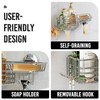 LEVERLOC Shower Caddy Suction Cup, Silver Shower Shelf with Hooks
