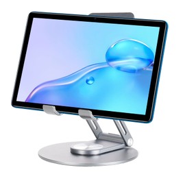 DOOGEE Tablet Stand Holder R10, Foldable Business Swivel Tablet Holder, Multi-Angle Aluminum Tightness Adjustable Tablets Stands Dock, for Store Office Reception Kitchen Desktop