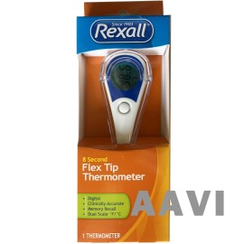 Rexall Comfortable Flexable 8 Seconds Kids Adults Digital Thermometer Accurate Flex Tip