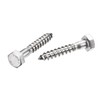 sourcing map Hex Lag Screws, M6 x 35mm 304 Stainless