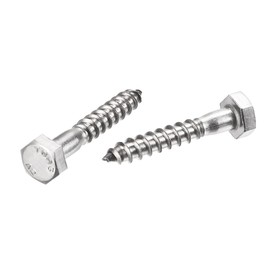 sourcing map Hex Lag Screws, M6 x 35mm 304 Stainless Steel Half Thread Self-Tapping Bolts for Wood Screw 25Pcs