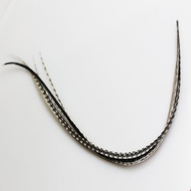 7"-10" Beautiful (Thin & Long) Salt & Pepper Remix Feathers for Hair Extension-7 Feathers in Total