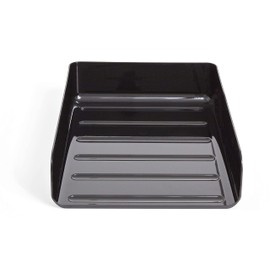 TRU RED 24380796 Front Load Stackable Plastic Letter Tray, Blk