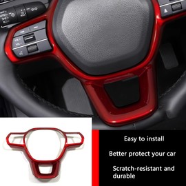 KELEIMAI Car Accessories Fit for Honda Accord 2023 2024 2025 2026 Left Center Console Decorative Frame Button Cover Trim Interior Molding Stickers (Red) ABS 1 PC