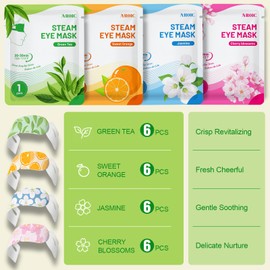 24 Pack Steam Eye Masks Disposable, Self Heating Eye Mask