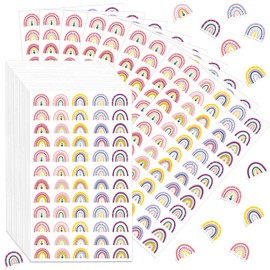 Estune 1200 Pcs Rainbow Stickers for Kids Assorted Colorful Rainbow Stickers Teacher Reward Rainbow Stickers for Classroom Rainbow Theme Party Favor