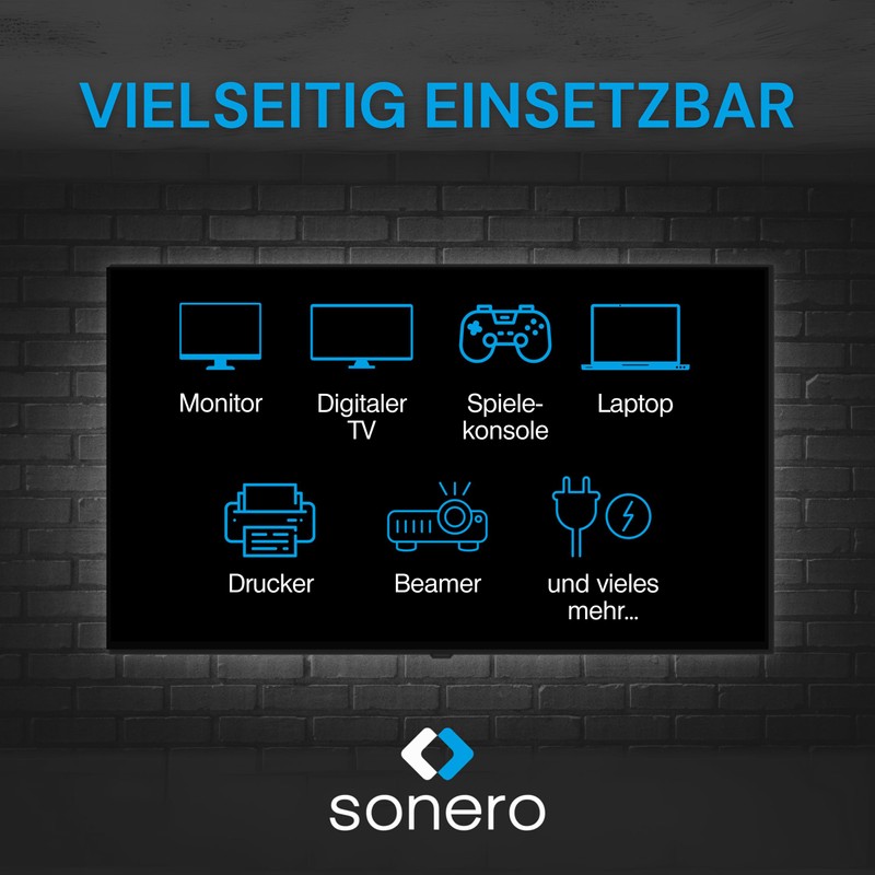 sonero Stromkabel Kaltgerätekabel 3 Polig, 3,0m, 90° Winkel Schutzkontakt Schuko