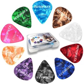 15 Guitar Picks in a Box 3 Different Gauges Celluloid Guitar Picks 0.5/0.75/1.0mm for Bass Ukulele Electric Guitar