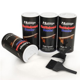 Naissgo Shuffleboard Sand Wax Shuffleboard Powder Set with Small Brush & Pan, 4 Cans High Speed(4×14 oz)