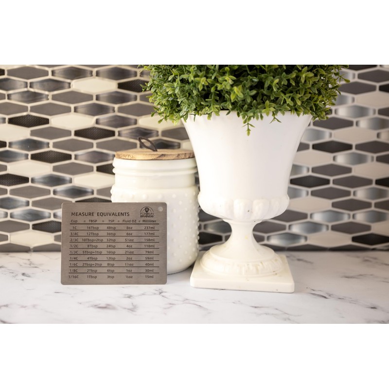 Fox Run Stainless Steel Kitchen Conversion Chart Magnet for Refrigerator