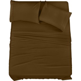 Utopia Bedding Utopia Bedding King Bed Sheets Set - 4 Piece Bedding - Brushed Microfiber - Shrinkage and Fade Resistant - Easy Care (King, Mocha)