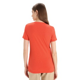 Icebreaker Merino Wool T Shirts for Women, Short Sleeve - Soft Organic Cotton - Crewneck Tees for Athletics, Casual Wear, Vibrant Earth, Small