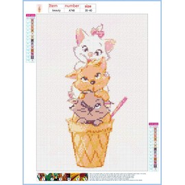 DCIDBEI DIY 5D Diamond Painting Cat Diamond Embroidery Complete Kit Cross Stitch Embroidery on Canvas Ideal for Home Decoration Living Room Bedroom Office 30 x 40 cm