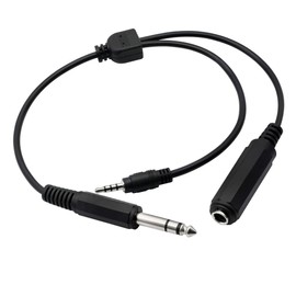 GINTOOYUN 6.35mm TRS Male to 1/4 TRS Female Stereo Headphone Y Splitter Extension Cable