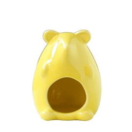 zaoalife Ceramic Hamster Hideout Small Animal House Hideout,Bear Shape Cute Hamster House,Cool Bed Hamster House Hideout for Summer