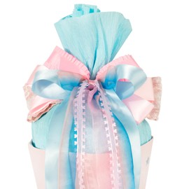 BOFUNX School Cone Bow Pink Blue Heart Sugar Bags Bow for Girls - 60 x 20 cm School Cone Sugar Bag Decoration First Day of School Decoration