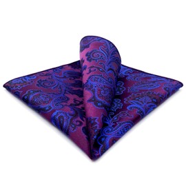 shlax&wing Men's Hanky 12.6" Purple Geometric Fuchsia