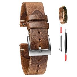 torbollo Horween Leather Watch Straps, 18 mm, 20 mm, 22 mm, Quick Release Handmade Watch Strap, Soft Vintage Replacement