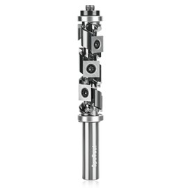 SpeTool Carbide Insert Spiral Flush Trim Router Bit 1/2 Inch Shank 3/4 Inch Cutting Diameter, Top and Bottom Double Bearing, Pattern Template Router Bit for Woodwork Trimming
