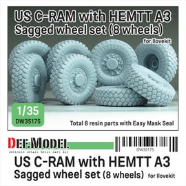 DEF.Model DW35175 1/35 Current US C-RAM w/HEMTT A3 Truck Self Weight Deformation Tire Set (For I Love Kit) Resin Parts (Military Vehicle)