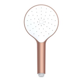 WENKO Automatic Cleaning Shower Head, Anti-limescale Round Universal Hand Shower with Automatic Cleaning System, Invigorating Rainwater Shower, Handy Shower Head Diameter 12 cm in Metallic Look, ABS