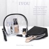 IYOU Fashion Cosmetic Bag Set Black Waterproof Makeup Bags Portable