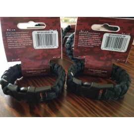 Secureline Lot of 6 Survival Bracelets Secureline 550 Paracord Military (Medium) New Black