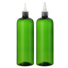 Segbeauty - Juego de 2 botellas aplicadoras de tinte, 500 ml, rellenables, con punta en ángulo, PET con punta giratoria, herramienta de teñido vacía para coloración de cabello, permanente, aceite, peluquería