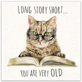 Twizler Lustige Katze Geburtstagskarte – You're Old – Humor Katze Happy Birthday Karte für Frauen oder Männer – Sie Ihn – Weiblich Mann – Mama Papa – Freund