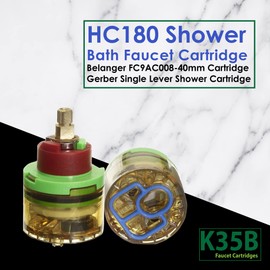 HC180 Shower/Bath Faucet Cartridge - Ceramic Shower Single Lever Cartridge Replacement - Kit For Knob Replacement, Shower Valve Repair, Plumbing & Improvement Bathroom Sink Faucets & Parts - 40mm