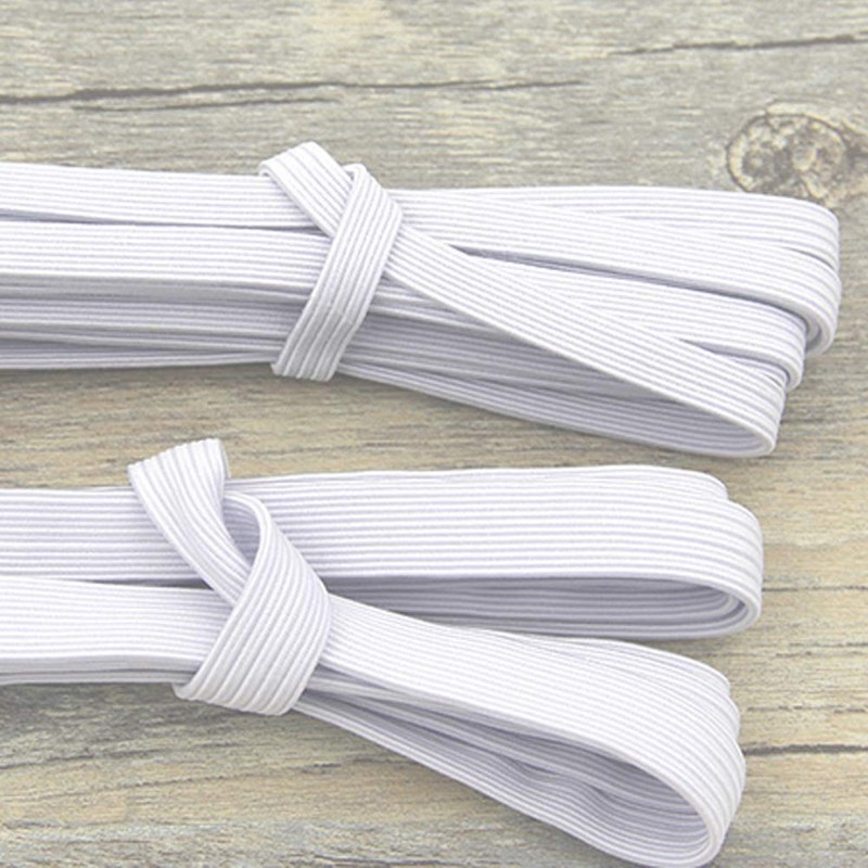 [6mm, 50m]Flat Elastic Band, SlickMart Braided Stretch Strap Cord Roll