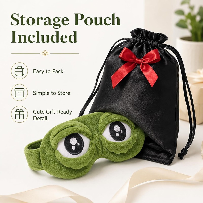 3D Frog Sleep Mask, Funny Frog Eye Mask for Sleeping,