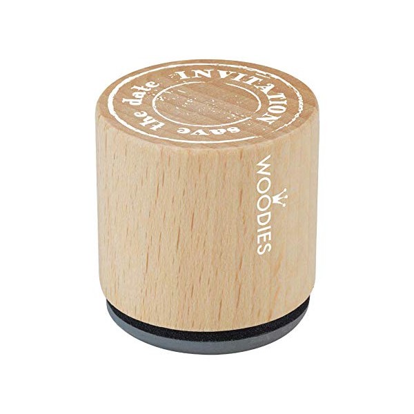 WOODIES Invitation Themed Stamp "INVITATION save the date" 1-3/16" Impression
