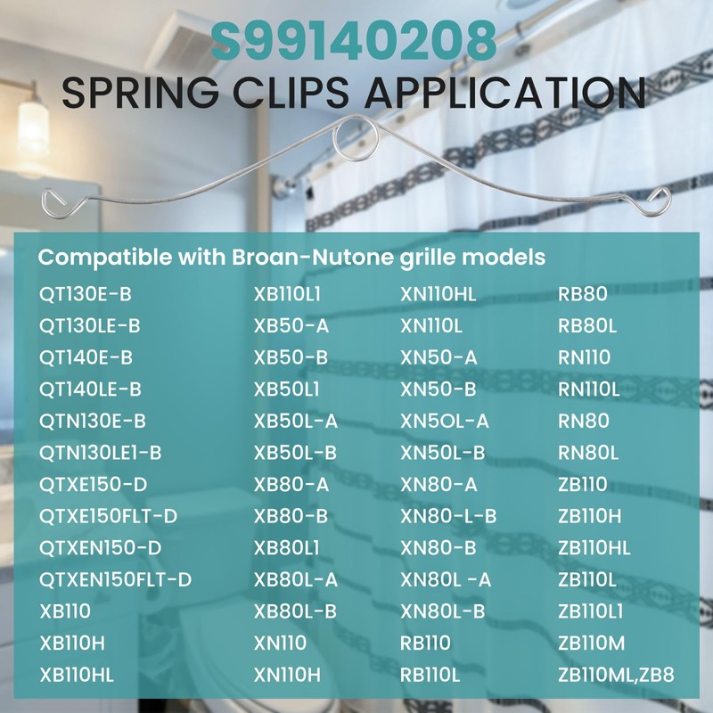XwaYexa S99140208 Grille Spring Clips, Fan Cover Spring Clips for