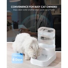 PAWGETHER® Gravity Automatic Pet Water Dispenser for Cats and Small Dogs 1 Gallon/3.5L Auto Pet Waterer Dog Water Dispenser, Easy to Fill