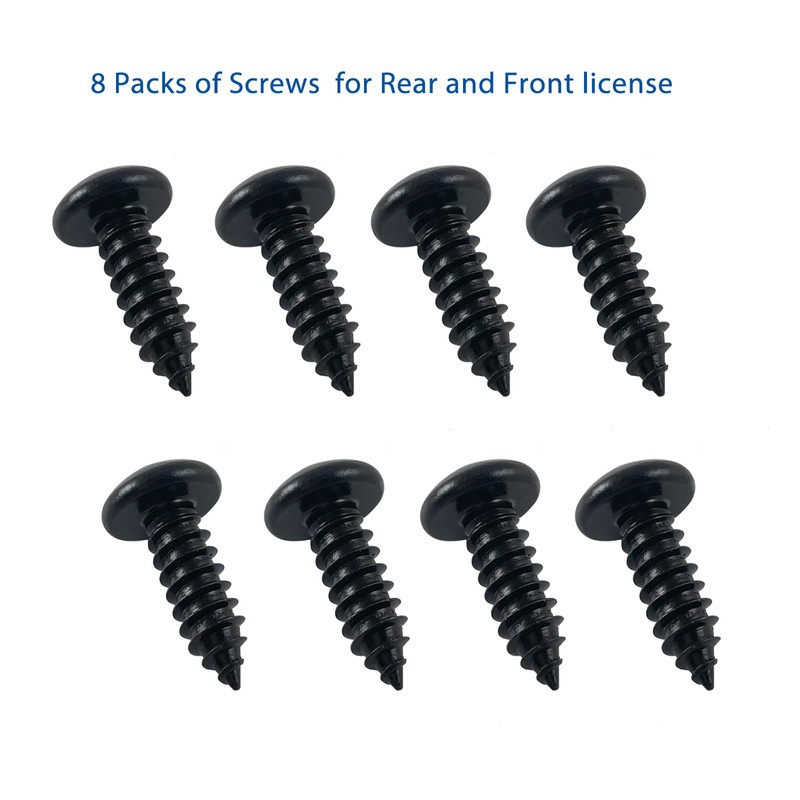 OTTOPO Black License Plate Screws 18-8 Stainless Steel with Phillip