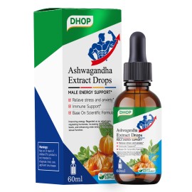DHOP Ashwagandha Liquid Drops Ashwagandha Extract Sleep Liquid for Sleep Support Brain Health Balanced MoodFlavor: Strawberry