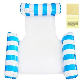 Water Play Float, Three Tubular Type, For Adults, Interesting, Adult Float, Water Hammock, Float, 51.2 x 48.0 inches (130 x 122 cm), Includes 2 Vinyl Repair Tapes, Water Hammock (Blue)