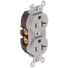 Hubbell 5362G Receptacle, Duplex Straight Blade, Hubbel-Pro, 20A, 125V, SM,
